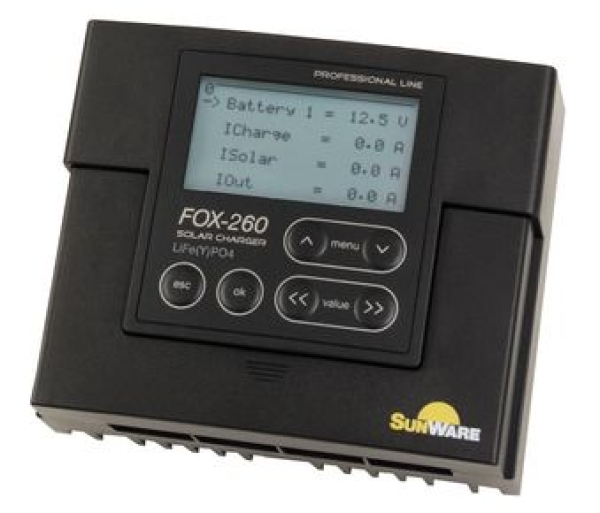 Solarladeregler FOX-260 Li Lithium 12V/24V 340W/680W 20 A von SUNWARE